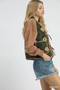 Umgee Mix Patterned Sherpa Tie-Front Vest