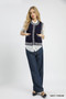 Umgee Contrast Striped Trim Button-Down Sweater Vest