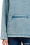 Zenana Fleece Washed High Neck Kangaroo Pocket Sweatshirt