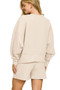Zenana Ribbed Round Neck Pullover and Shorts Set