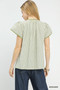 Umgee V-Neck Stripe Top with Lace Trim