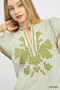 Umgee V-Neck Stripe Top with Lace Trim