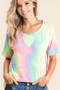 BiBi Tie Dye French Terry Print Top