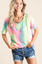 BiBi Tie Dye French Terry Print Top