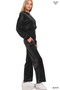 Zenana Velvet Zip Up Hoodie and Pants Set