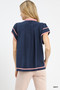 Umgee Linen Ruffle Sleeve Top