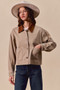 SO ME Cotton Twill Cropped Barn Jacket wtih Collar