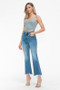 bytos Raw Hem Distressed Mid Rise Crop Jeans