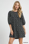 Umgee Leopard Print Jacquard Mini Dress