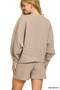 Zenana Ribbed Round Neck Pullover and Shorts Set