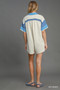 Umgee French Terry Collared Colorblock Romper