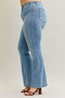 Judy Blue Full Size Mid Rise Bootcut Jeans with Contrast Wash & Front Patch Pockets Plus Size