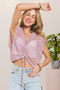 ADORA Drawstring Detail Crochet Top