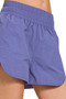 Zenana Windbreaker Smocked Waistband Running Shorts