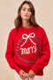 BiBi Christmas Wreath Merry Letter Knit Top