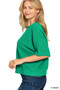 Zenana Double Knit Banded Bottom Short Sleeve Top