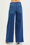 RISEN Full Size Mid Rise Wide Side Pintuck Jeans with Front Drawstring Plus Size
