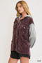 Umgee Contrast Hooded Chenille Jacket