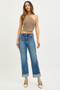 RISEN Full Size 4 Way Stretch Slouchy Straight Jeans with Cuffed Hem Plus Size