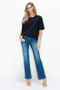 bytos Full Size Cat's Whiskers High Rise Straight Jeans