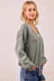 BiBi Washed Sweater V Neck Cardigan