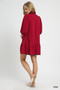 Umgee French Terry Ruffle Hem Dress with Plaid Trim