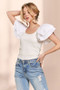 ADORA Layered Ruffled Sleeve Ribbed Top