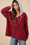 BiBi Brushed Plaid Hooded Jacket