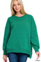Zenana Fleece Hi-low Boyfriend Sweatshirts with Pockets