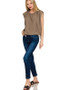 Zenana Woven Drawstring Tie Side Sleeveless Top