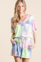 BiBi Tie Dye Casual Shorts with Twill Tape Drawstring
