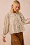 BiBi Floral Printed Peplum Blouse with Shirring and Tied