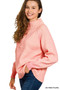 Zenana Ribbed Two Tone Half Zip Sweater