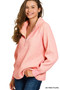 Zenana Ribbed Two Tone Half Zip Sweater