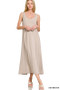 Zenana French Terry Twisted Strap Midi Dress