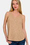 Zenana V-Neck Curved Hem Tank