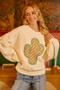 BiBi Cactus Embroidered Fleece Sweatshirt