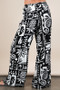 VERY J Printed Casual Wide Leg Resort Pants