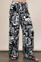 VERY J Printed Casual Wide Leg Resort Pants