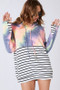 BiBi Tie Dye French Terry Cowl Neck Top