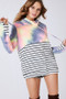 BiBi Tie Dye French Terry Cowl Neck Top