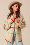 SO ME Loose Fit Multi Stripe Open Front Cardigan