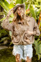 BiBi Half Zip Vintage Washed Fleece Pullover