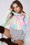 BiBi Tie Dye French Terry Cowl Neck Top