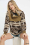 Umgee Aztec Print Sherpa Pullover