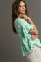 Umgee Floral Lace Trimmed Detail Half Sleeve Babydoll Top