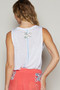 POL Floral Detail Pocket Patch Tank Top
