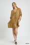 Umgee Metallic Leopard Print V-Neck Kimono Dress