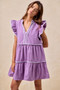 BiBi Gameday Theme Contrast Binding Ruffled Dress