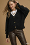 Umgee Button-Front V-Neck Knit Cardigan